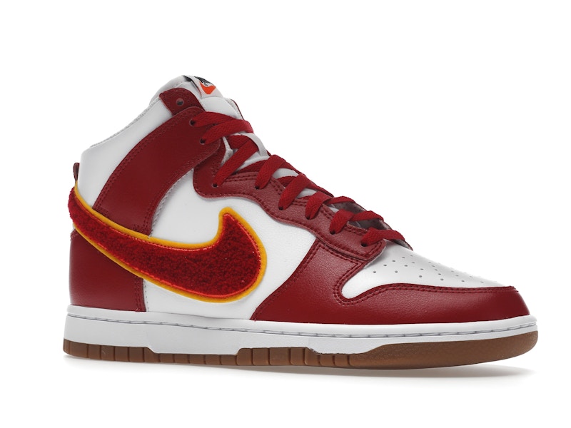 Nike Dunk High Chenille Swoosh White Gym Red