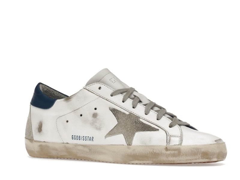 Golden Goose Super-Star White Royal Blue Grey Suede Patch