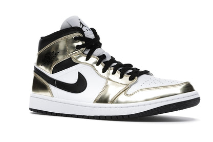Jordan 1 Mid Metallic Gold Black White
