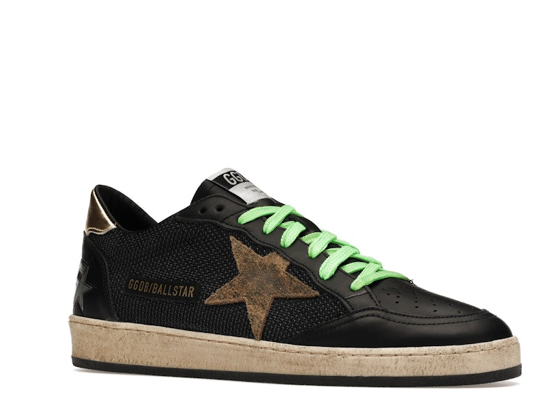Golden Goose Ball-Star Low Black Fluorescent green