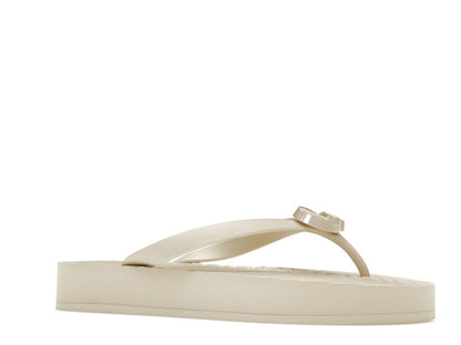 Gucci Chevron Thong Sandal White Rubber