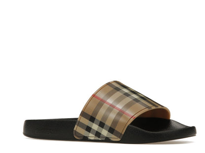 Burberry Check Print Slides Archive Beige (Women's)