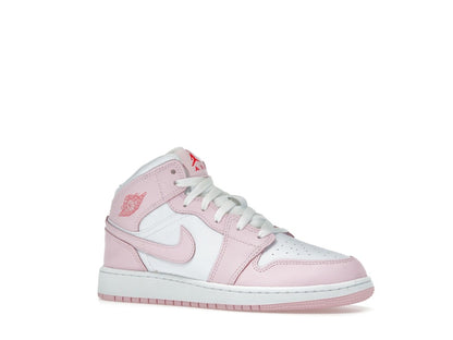 Jordan 1 Mid Pink Foam Fire Red (GS)