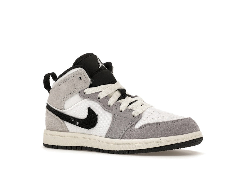 Jordan 1 Mid SE Craft White Cement Grey Black (PS)