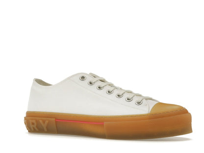 Burberry Logo Detail Cotton Trainer White