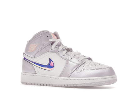 Jordan 1 Mid SE Barely Grape Iridescent Swoosh (GS)
