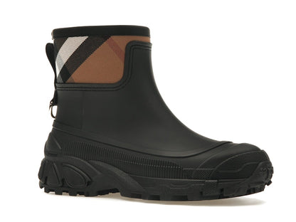 Burberry House Check Rain Boots Black Archive Beige (Women's)