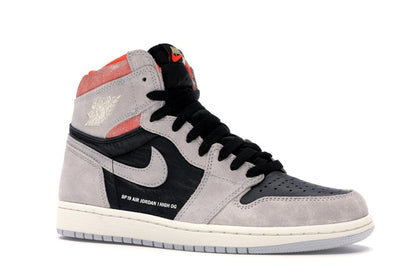 Jordan 1 Retro High Neutral Grey Hyper Crimson