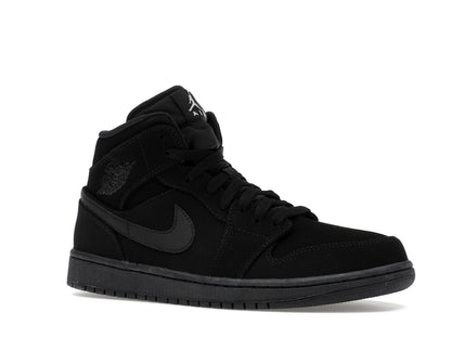 Jordan 1 Mid Black Black White