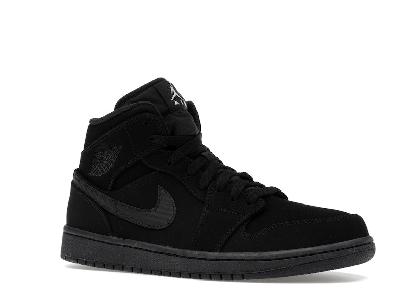 Jordan 1 Mid Black Black White