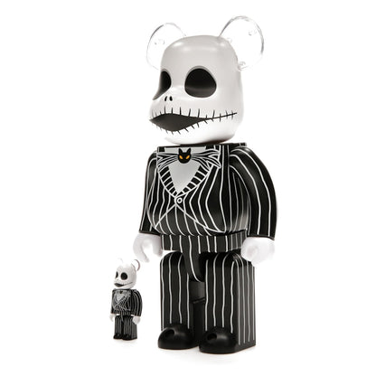 Bearbrick x Disney Tim Burton's The Nightmare Before Christmas Jack Skellington 100% & 400% Set