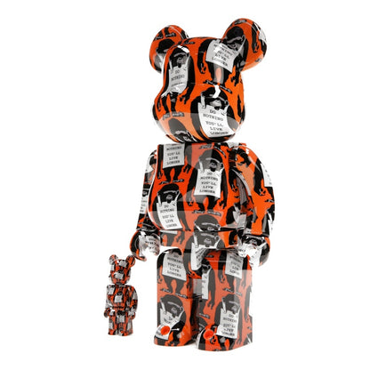Bearbrick Monkey Sign 100% & 400% Set Orange