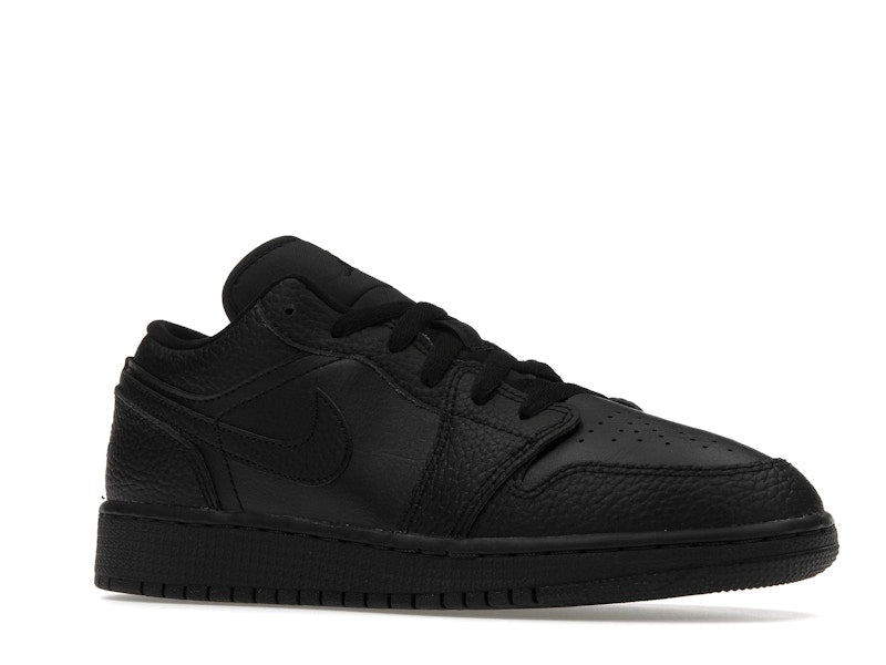 Jordan 1 Low Tumbled Leather Black (GS)