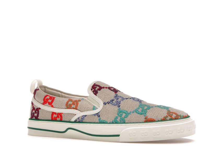 Gucci Tennis 1977 Slip On GG Logo White Multi