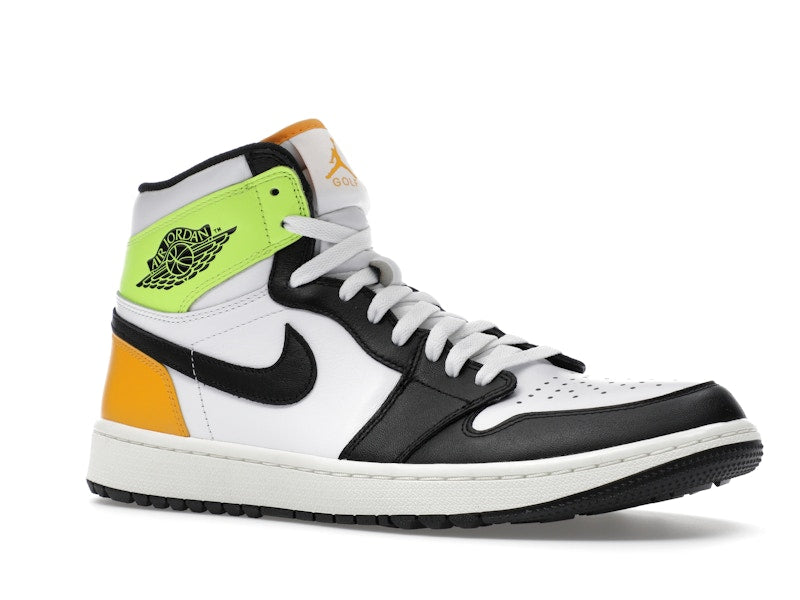 Jordan 1 Retro High Golf White University Gold Volt Black