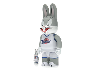 Bearbrick x Space Jam Rabbrick Bugs Bunny 100% & 400% Set Grey