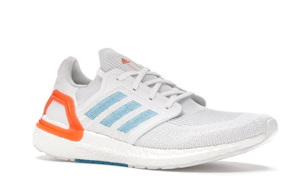 adidas Ultra Boost 20 White Sharp Blue True Orange