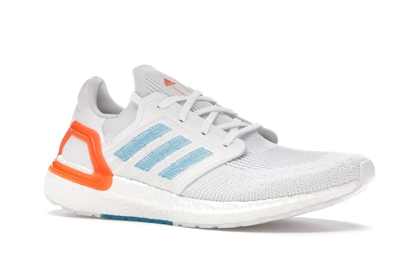 adidas Ultra Boost 20 White Sharp Blue True Orange