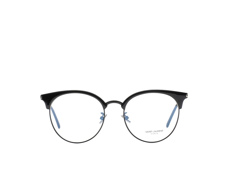 Saint Laurent Round-Frame Acetate Optical Frames Black Black Transparent (SL233F-30002729-001)