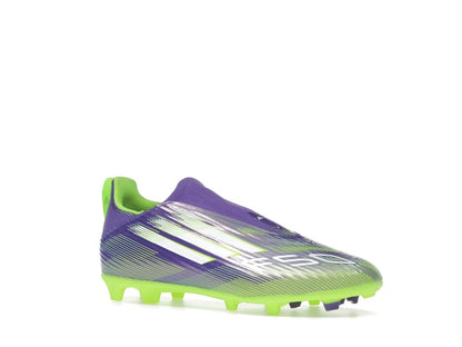 adidas F50 League Laceless FG/MG Purple Rush Cloud White Lucid Lemon (GS)