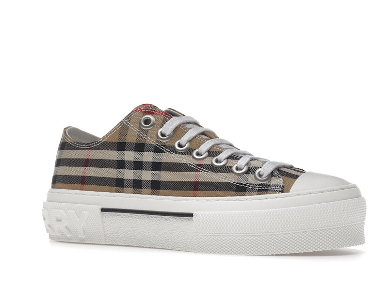 Burberry Vintage Check Cotton Sneakers Archive Beige White (Women's)