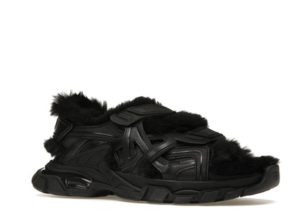 Balenciaga Track Sandal Fake Fur Black