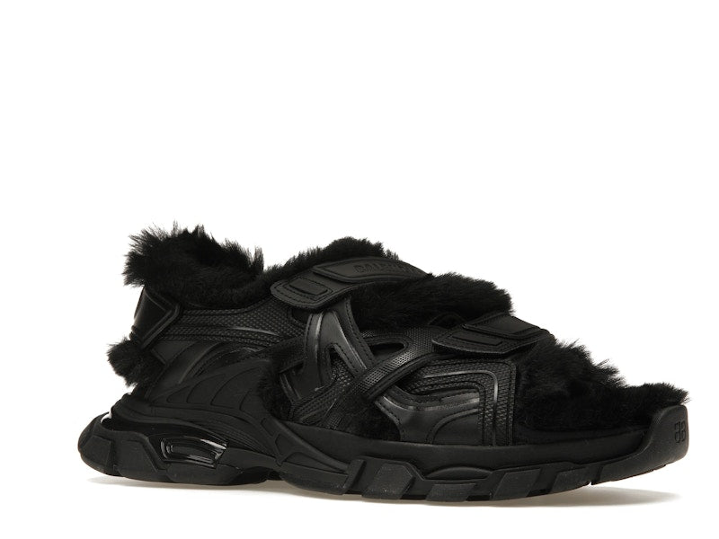 Balenciaga Track Sandal Fake Fur Black