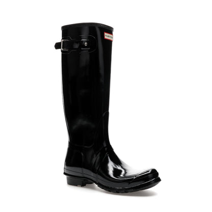 Hunter Original Tall Gloss Rain Boots Black (Women's)