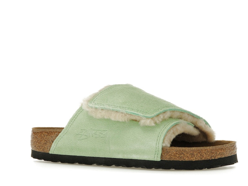 Birkenstock Solana Shearling Slide Stussy Washed Green