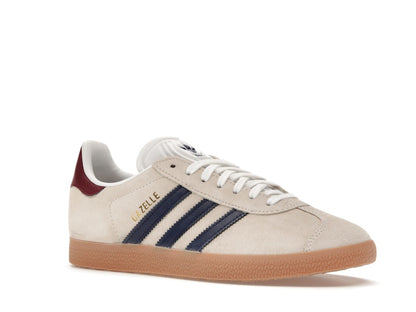 adidas Gazelle Beige Dark Blue Collegiate Burgundy