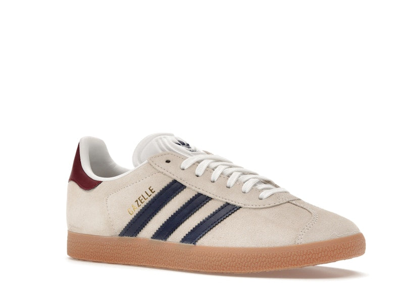 adidas Gazelle Beige Dark Blue Collegiate Burgundy