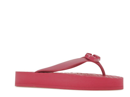 Gucci Chevron Thong Sandal Pink Rubber
