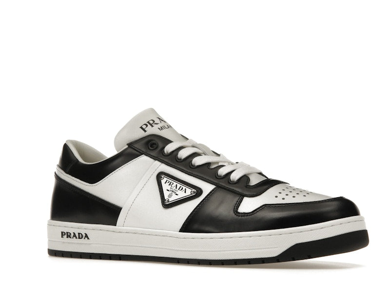 Prada Downtown Low Top Sneakers Leather White Black