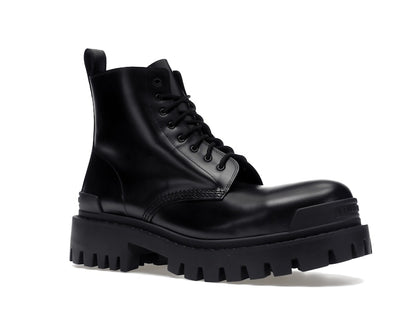 Balenciaga Strike 20mm Lace Up Boot Black