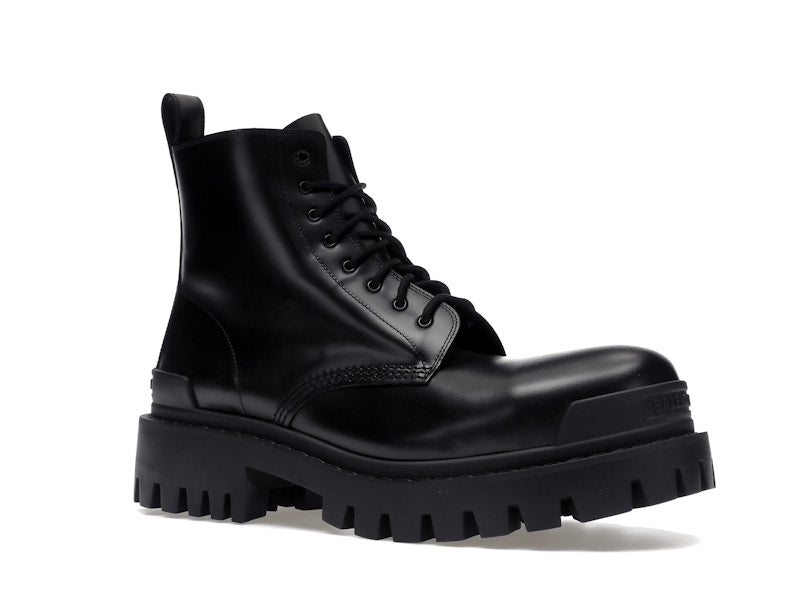 Balenciaga Strike 20mm Lace Up Boot Black