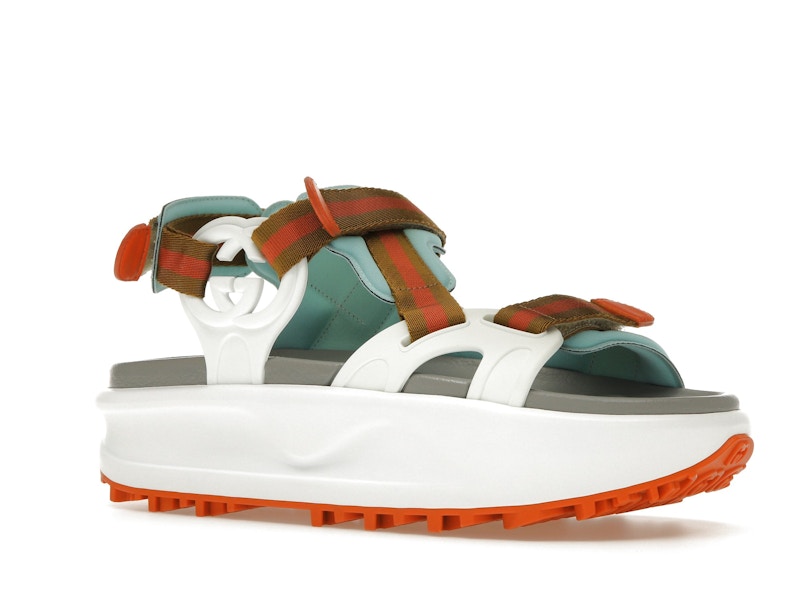 Gucci Colour Block Platform Sandal White Blue Orange (Women's)