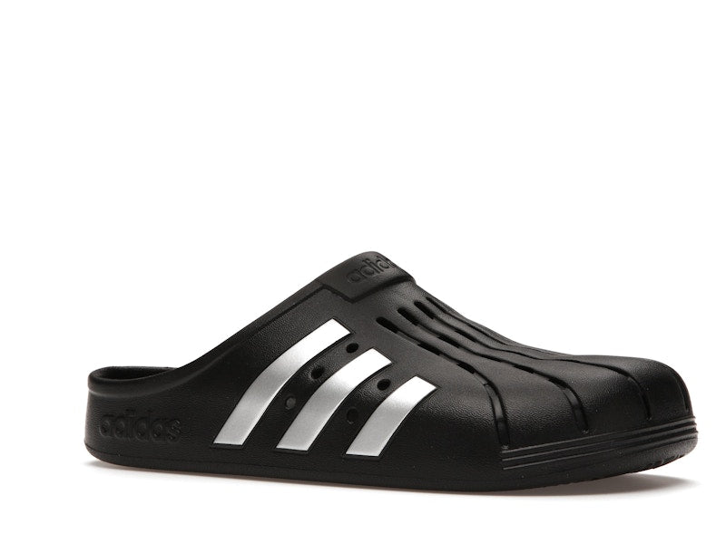 adidas Adilette Clog Black Silver