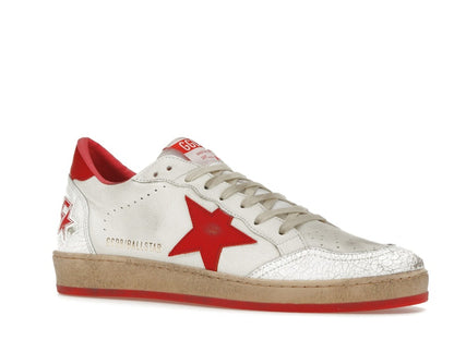 Golden Goose Ball-Star Low White Red
