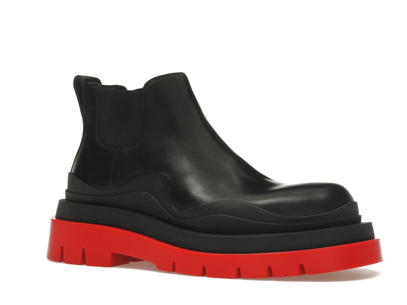 Bottega Veneta Tire Ankle Chelsea Boot Black Red (Women's)