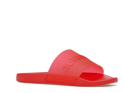 Burberry Embossed Logo Slides Bright Red