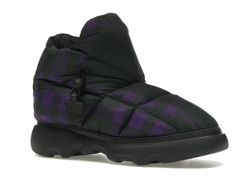 Burberry Check Pillow Boot Black Purple