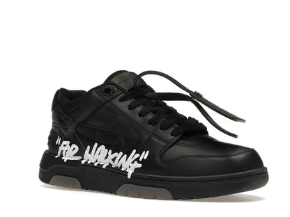 OFF-WHITE OOO Low Tops "For Walking" Black White