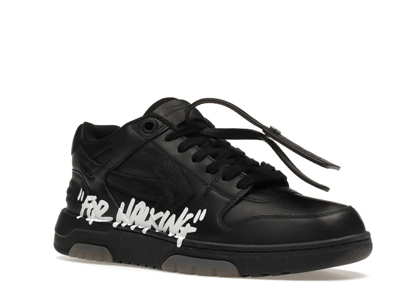 OFF-WHITE OOO Low Tops "For Walking" Black White