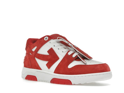 OFF-WHITE Out Of Office "OOO" Low Tops Brick Red White Suede