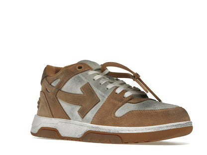 OFF-WHITE Out Of Office "OOO" Low Tops Distressed Brown White