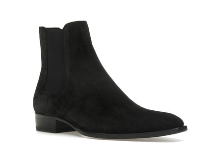 Saint Laurent Wyatt Chelsea Boot Black Suede