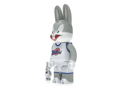 Bearbrick x Space Jam Rabbrick Bugs Bunny 100% & 400% Set Grey