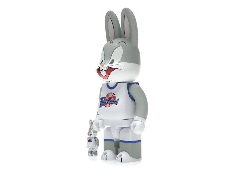 Bearbrick x Space Jam Rabbrick Bugs Bunny 100% & 400% Set Grey