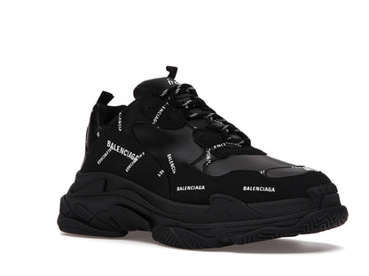 Balenciaga Triple S Allover Logo Black