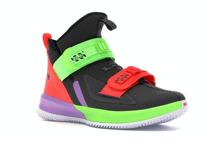 Nike LeBron Soldier 13 Thunder Grey Bright Crimson Electric Green